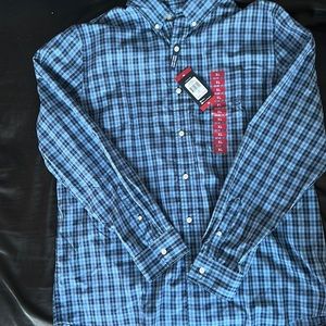 Chaps Xl blue striped button down